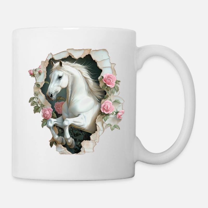 Pferd Vintage - Tasse - Weiß