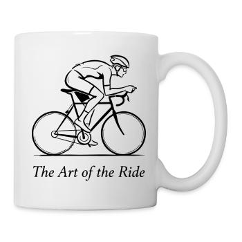 The Art of the Ride: Dynamic Calligraphy Cycling - Mug - white - Right