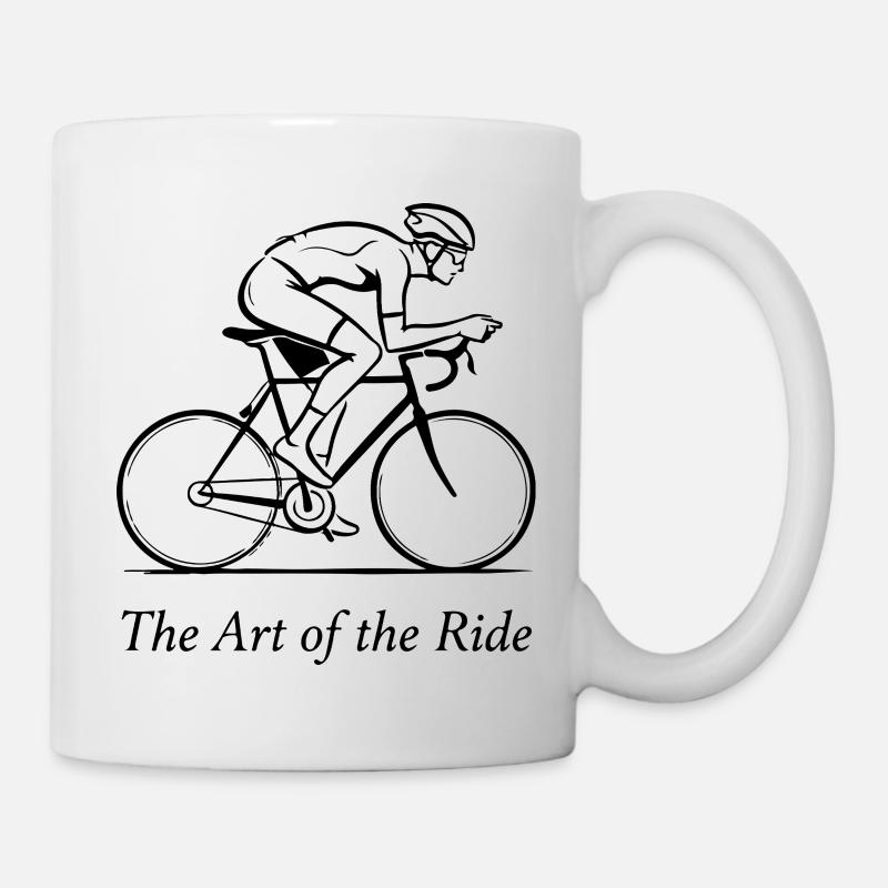 Die Kunst der Fahrt: Dynamisches Kalligraphie-Radfahren - Tasse - Weiß