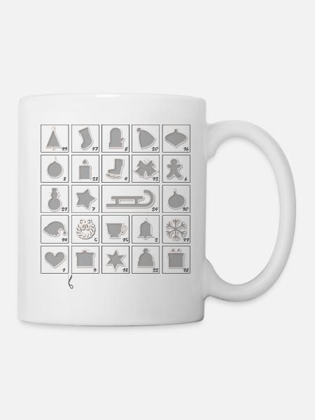 Calendrier de l’Avent (découpez la porte) - Mug blanc - blanc