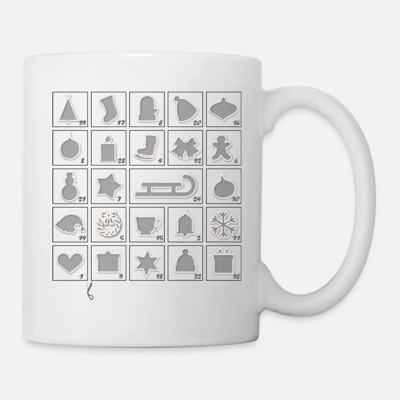 Calendrier de l’Avent (découpez la porte) - Mug blanc - blanc