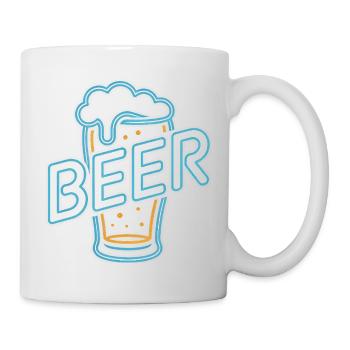 Bier – Cool Beer Logo - Tasse - Weiß - Rechts