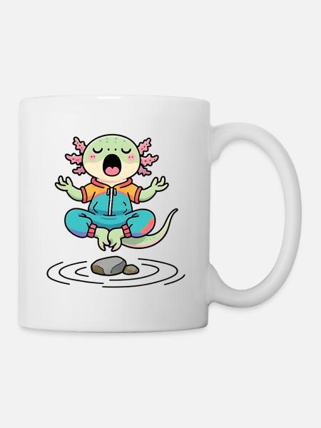 Axolotl Zen en méditation - Mug blanc - blanc