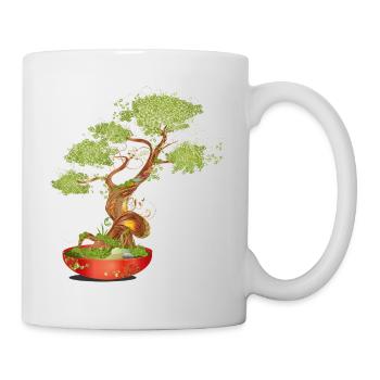 Fantasievoller Bonsai mit leuchtenden Details - Tasse - Weiß - Rechts