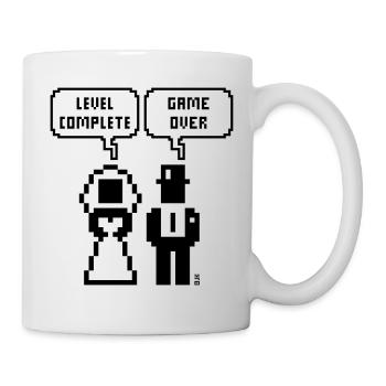 Niveau Terminé – Game Over (JGA / Pixel / Bold B) - Mug blanc - blanc - Droite
