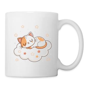 Dreamy kitten on cloud - Mug - white - Right