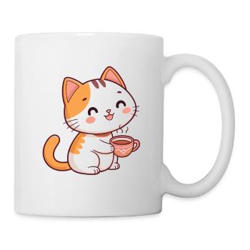 Cat cartoon hot mug - Mug - white - Right