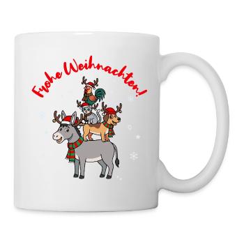 Bremer Stadtmusikanten Lustiges Weihnachtsgeschenk - Tasse - Weiß - Rechts