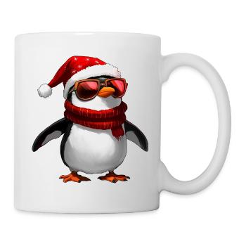 Pinguin Weihnachtsmann - Tasse - Weiß - Rechts