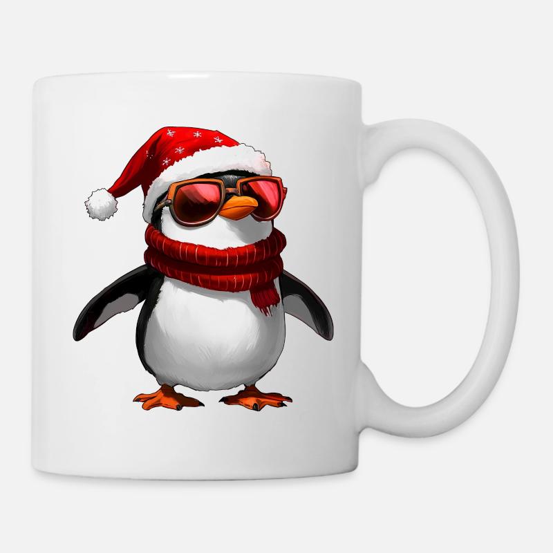 Pingouin Père Noël - Mug blanc - blanc