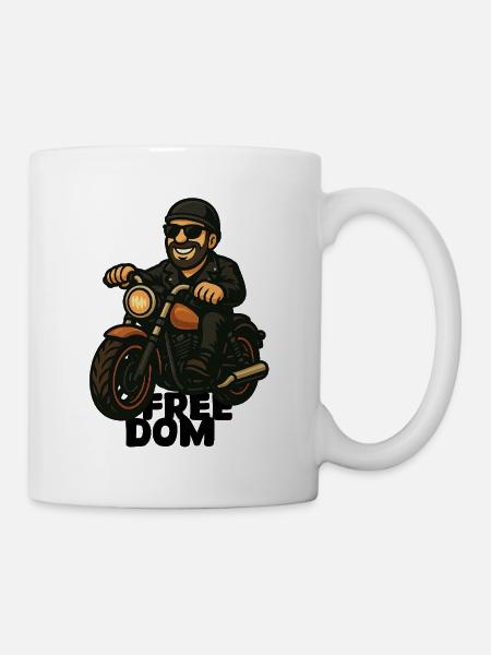 Motard occasionnel dans un comic de moto - Mug blanc - blanc