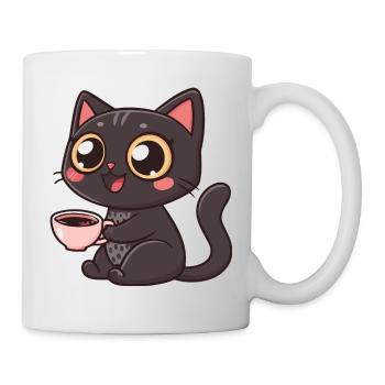 Kawaii black cat cafe - Mug - white - Right