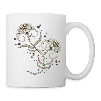 Delicate floral mehndi ornament for mindfulness - Mug - white - Right
