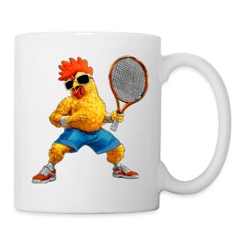 Joueur de tennis poulet - Mug blanc - blanc - Droite