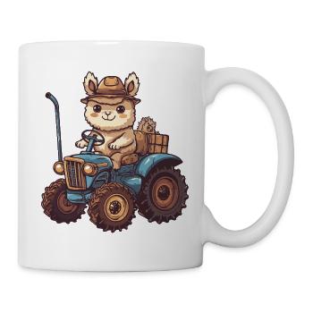 Alpaca Llama Tractor Farmer - Mug - white - Right