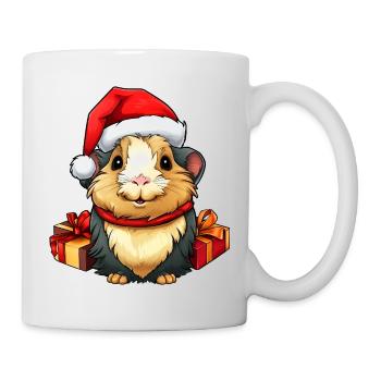 Meerschweinchen Weihnachten / Weihnachtsmann Meers - Tasse - Weiß - Rechts