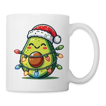 Festliche Avocado Santa Weihnachten Beleuchtung - Tasse - Weiß - Rechts