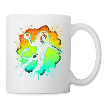 Handballer Löwe Grafik Kinder Teenager Lustig - Tasse - Weiß - Rechts