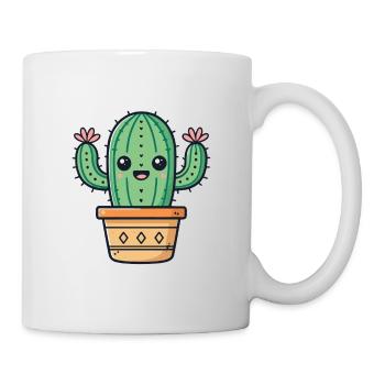 Kawaii cactus in its terracotta pot - Mug - white - Right