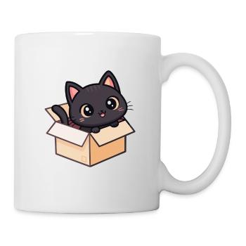 Süßes Kätzchen in der Kawaii-Box - Tasse - Weiß - Rechts