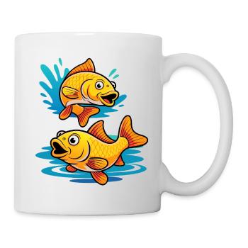 Carp – Sport Fishing Design with Two Carp - Mug - white - Right