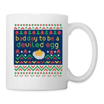 Pixel Jeu de mots aux œufs mimosa, amateur de nourriture de Noël - Mug blanc - blanc - Droite