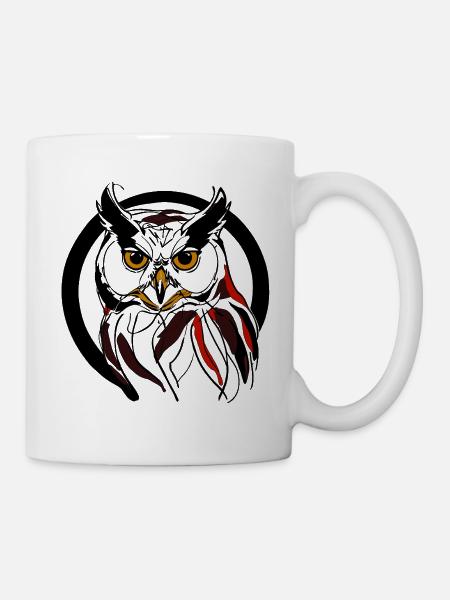Nacht-Eule - Tasse - Weiß