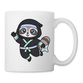 Ninja Waschbär im Ninja-Outfit - Tasse - Weiß - Rechts