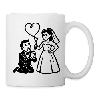 Brautpaar Heiratsantrag Herzballon Schwarz - Tasse - Weiß - Rechts
