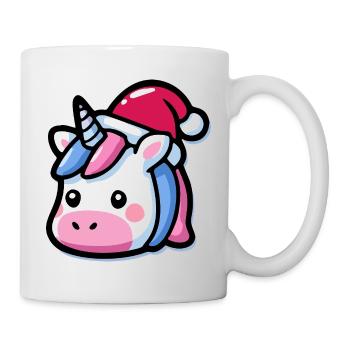 Tête de licorne Santa Hat Kawaii - Mug blanc - blanc - Droite