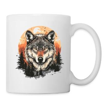 Wolf Wolf's Head Forest Nature Mountains Wilderness Colorful - Mug - white - Right