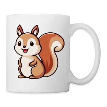 Verspielter Eichhörnchen-Zauber - Tasse - Weiß - Rechts