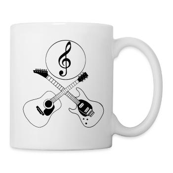 Guitares et clé de sol - Mug blanc - blanc - Droite