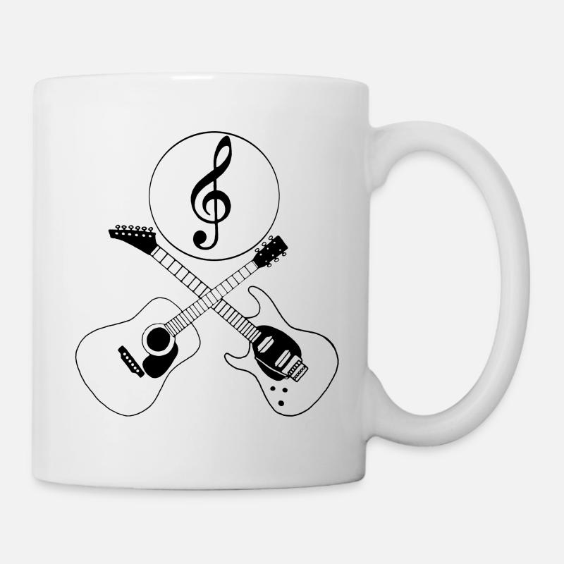 Guitares et clé de sol - Mug blanc - blanc