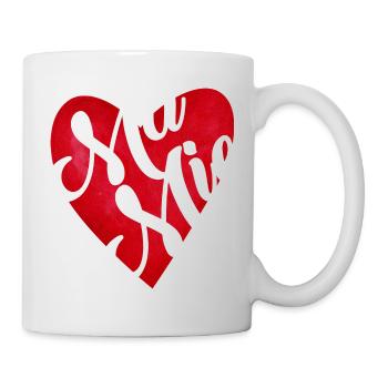 Mamie cœur rouge - cadeau grand mère  - Mug blanc - blanc - Droite