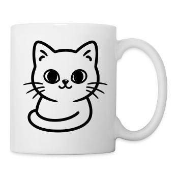 Cute kitten - sweet cat - silhouette - Mug - white - Right