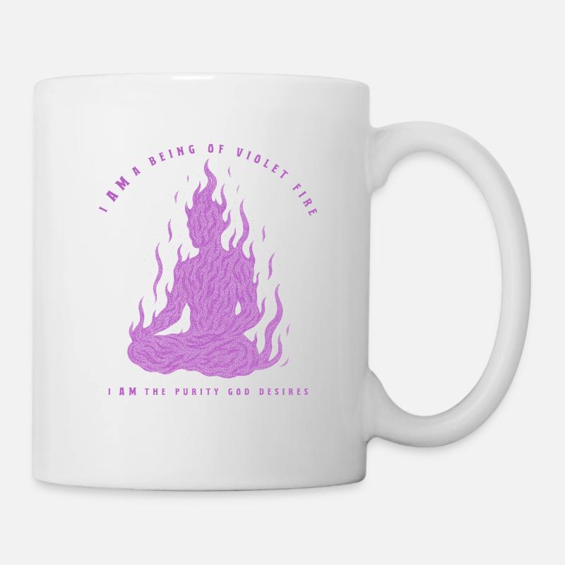 Violette Feuermeditation - Tasse - Weiß