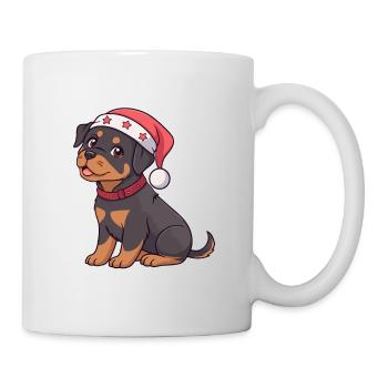 Santa Rottweiler Weihnachtswelpe - Tasse - Weiß - Rechts