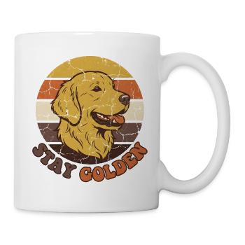 Retro Stay Golden Retriever Mom Vintage Sunset - Mug blanc - blanc - Droite