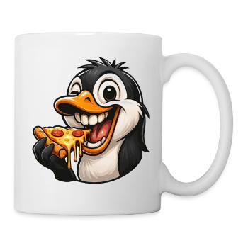 Cute Cartoon Penguin Pizza Pizza Lover Italy - Mug - white - Right