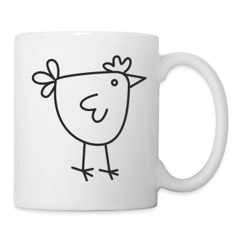 Poulet au dessin au trait - Mug blanc - blanc - Droite