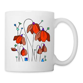 Blumen - Tasse - Weiß - Rechts