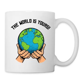 Hands Holding Earth – Global Responsibility - Mug - white - Right