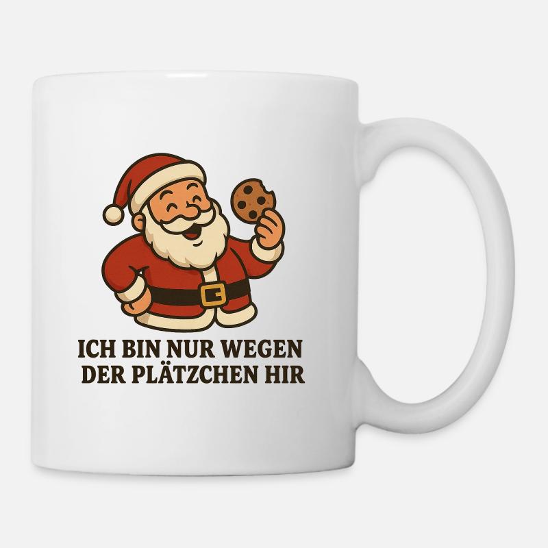 Santa Plätzchen Spruch - Tasse - Weiß