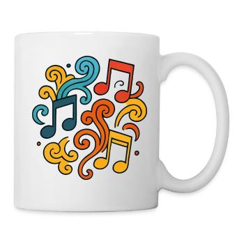 Bunte Musiknoten - Tasse - Weiß - Rechts