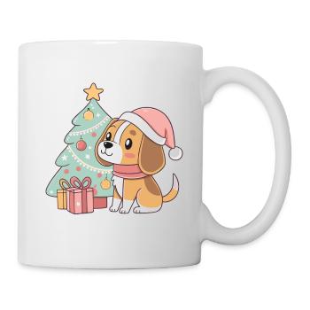 Kawaii Weihnachtswelpe am Baum - Tasse - Weiß - Rechts