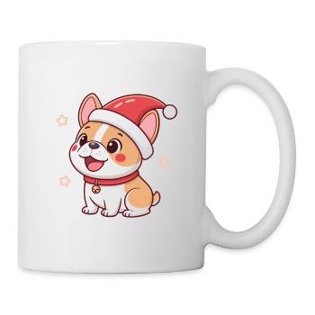 Festlicher Welpen-Weihnachtsmann - Tasse - Weiß - Rechts