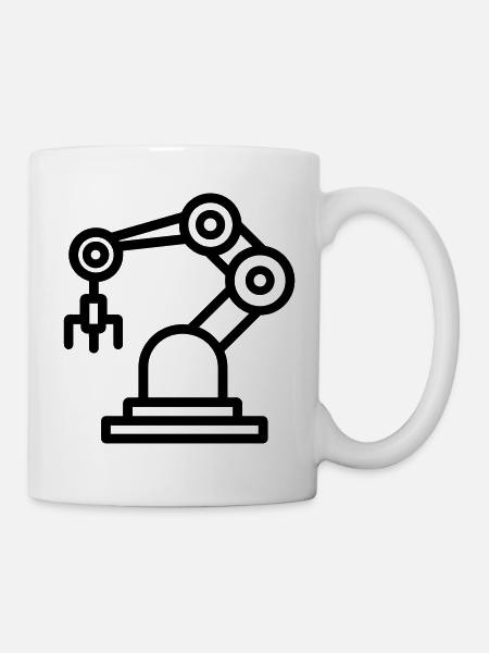 Roboterarm - Tasse - Weiß