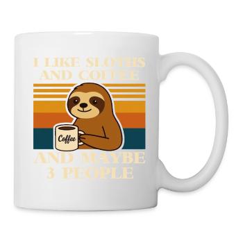 Sloth Coffee Saying Retro Humor Sloth Animal - Mug - white - Right