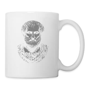 Aristoteles-Zitat: Wahrnehme zu leiden - Tasse - Weiß - Rechts